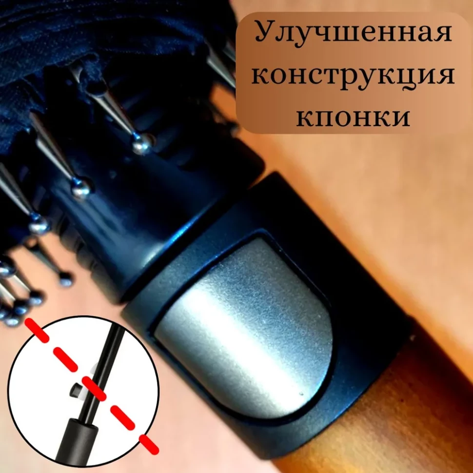 Зонт-трость семейный Pasio 135, 24 спицы, ручка крюк дерево