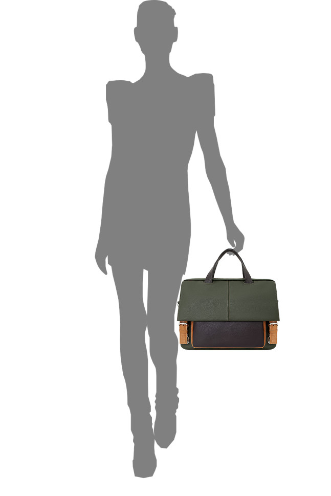 Портфель Protege, Ц-206.1 хаки/бордовый/охра