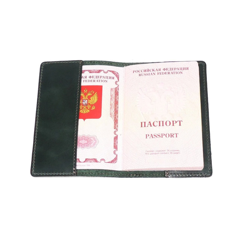 Обложка для паспорта Natalia Kalinovskaya Оп-63 птица зелёная