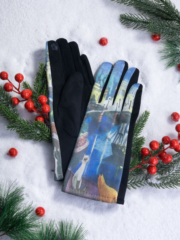 Перчатки женские Ангел 111-28 коты СПб Перчатки женские Ангел 111-28 коты СПб