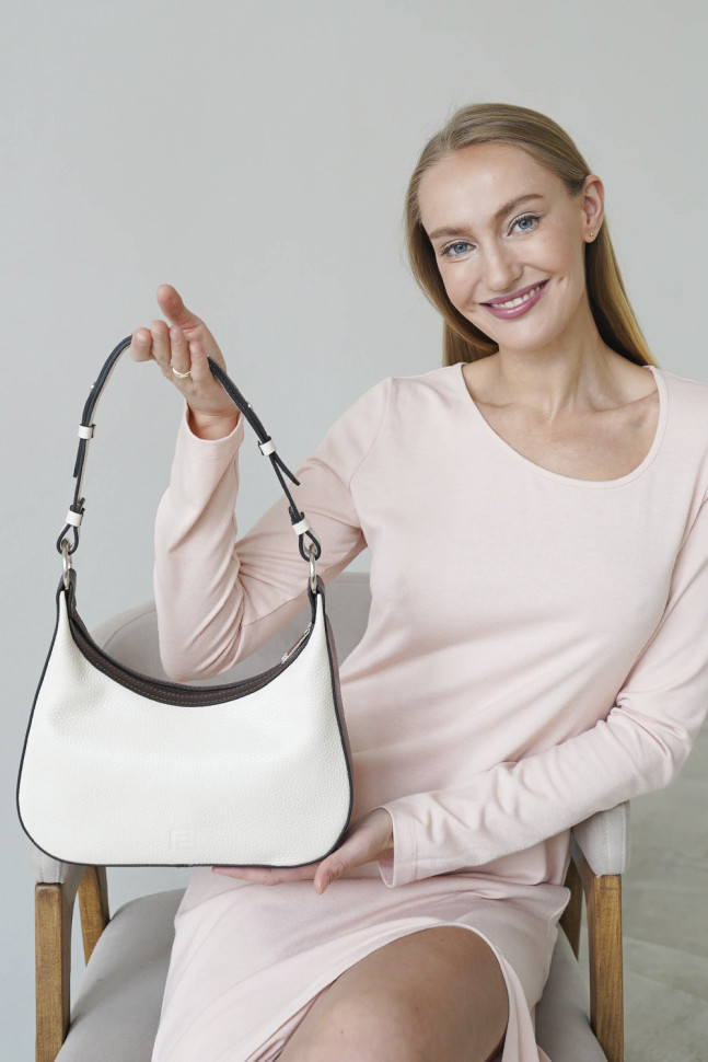 Сумка женская Protege Ц-511 белый/коричневый флотер