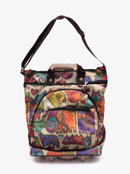 Сумка-трансформер дорожная хозяйственная на 2 колёсах TsV 526,22 кошки/капучино Сумка-трансформер дорожная хозяйственная на 2 колёсах TsV 526,22 кошки/капучино