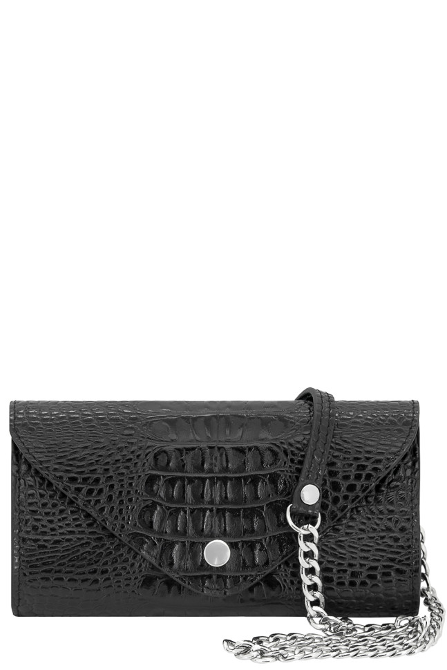 Сумка женская поясная Protege, Ц-398.3 чёрная рептилия/кайман Сумка женская поясная Protege, Ц-398.3 чёрная рептилия/кайман