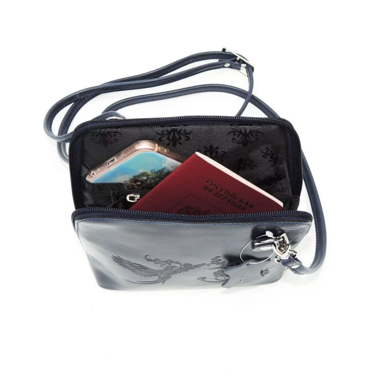 Женская кожаная сумка Natalia Kalinovskaya С83п "Уна" синяя Женская кожаная сумка Natalia Kalinovskaya С83п "Уна" синяя