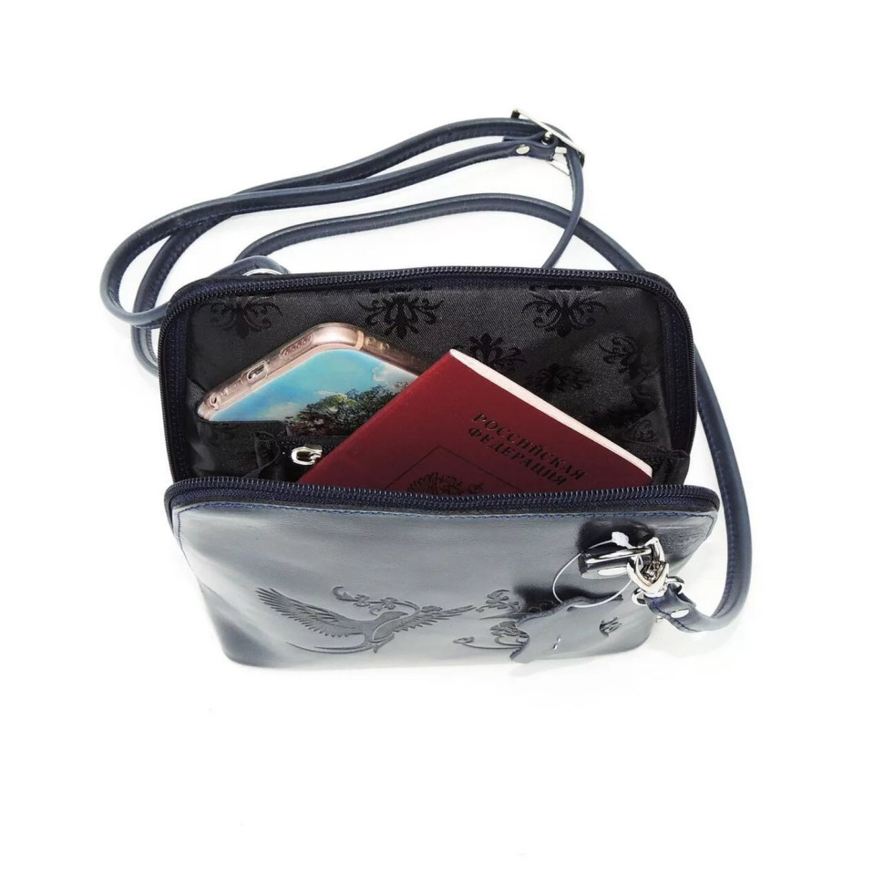 Женская кожаная сумка Natalia Kalinovskaya С83п "Уна" синяя Женская кожаная сумка Natalia Kalinovskaya С83п "Уна" синяя