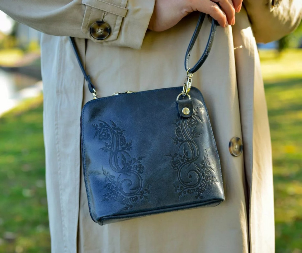 Женская кожаная сумка Natalia Kalinovskaya С83п "Уна" синяя Женская кожаная сумка Natalia Kalinovskaya С83п "Уна" синяя