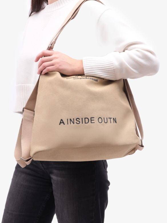 Сумка-рюкзак LanShaWan 761 бежевая Сумка-рюкзак LanShaWan 761 бежевая