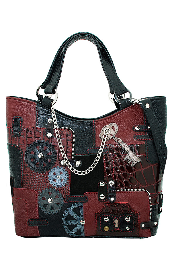 Сумка женская Protege, ДС-189-125 "Техно" чёрно-бордовая Сумка женская Protege, ДС-189-125 "Техно" чёрно-бордовая