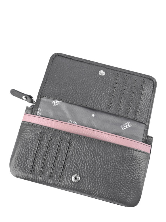 Кошелек Esse, ИНКАНТО GREY 76851 асфальт/розовый Кошелек Esse, ИНКАНТО GREY 76851 асфальт/розовый