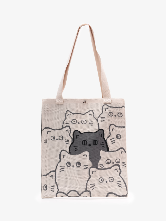 Сумка-шопер Baggins Cat бежевая