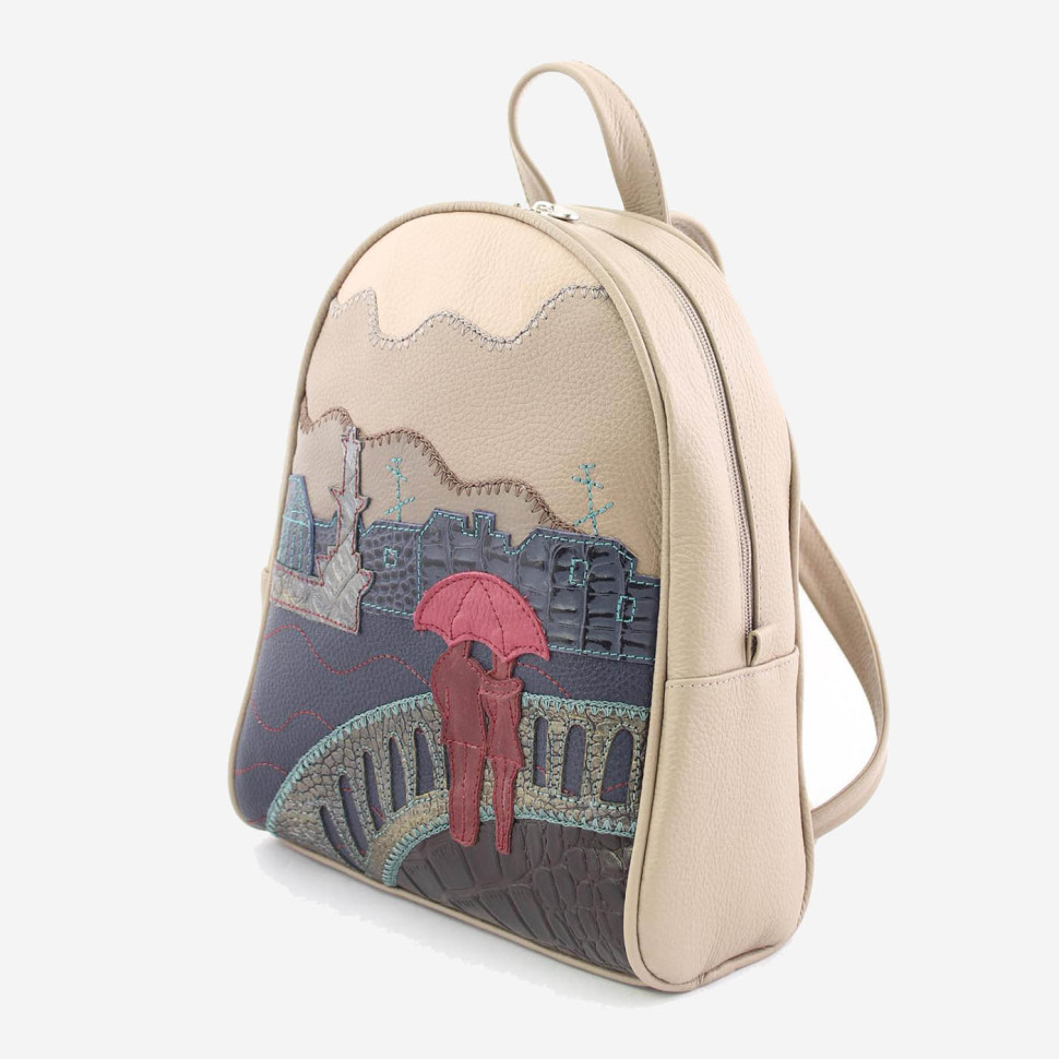 Рюкзак женский Protege, 348-113 "Город № 15" капучино