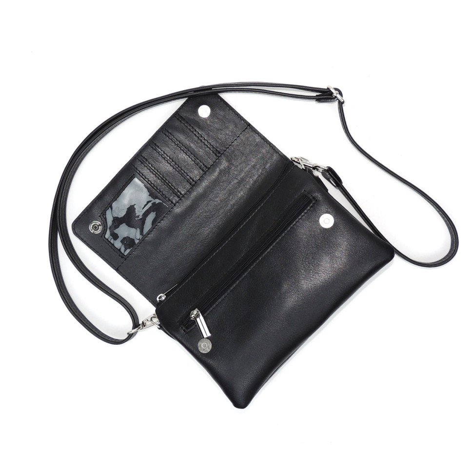 Черная женская кожаная сумка Natalia Kalinovskaya «Мальта» Растение