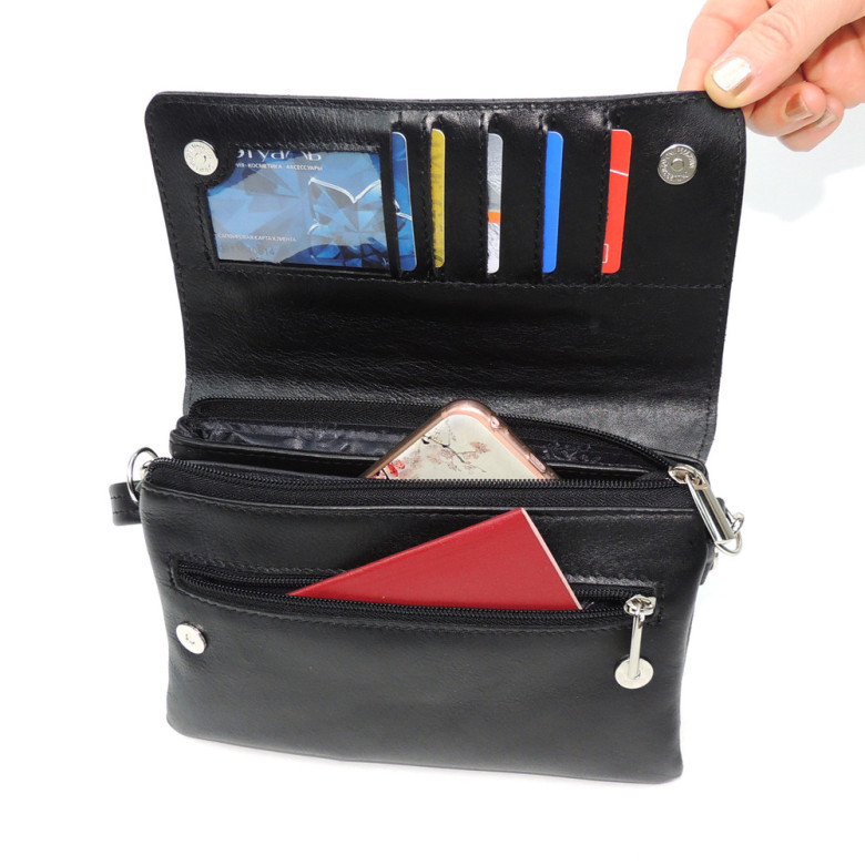 Черная женская кожаная сумка Natalia Kalinovskaya «Мальта» Растение Черная женская кожаная сумка Natalia Kalinovskaya «Мальта» Растение