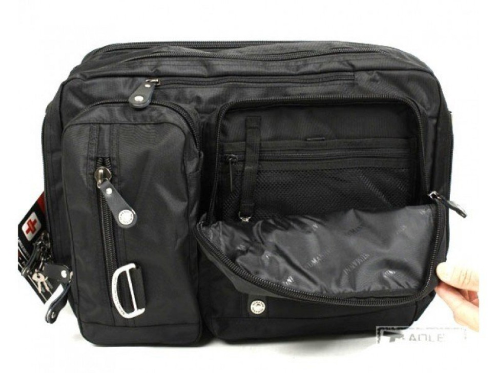 Сумка-рюкзак трансформер из текстиля Numanni 356 чёрная