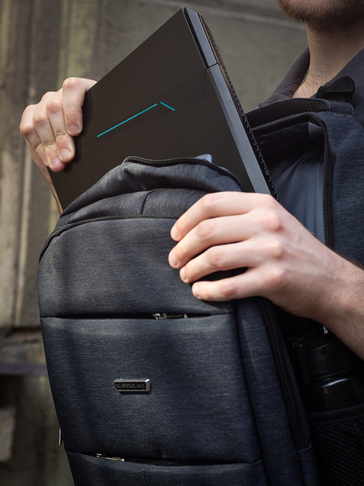 Рюкзак с ортопедической спинкой 2268 чёрный, с нагрудным ремнём 