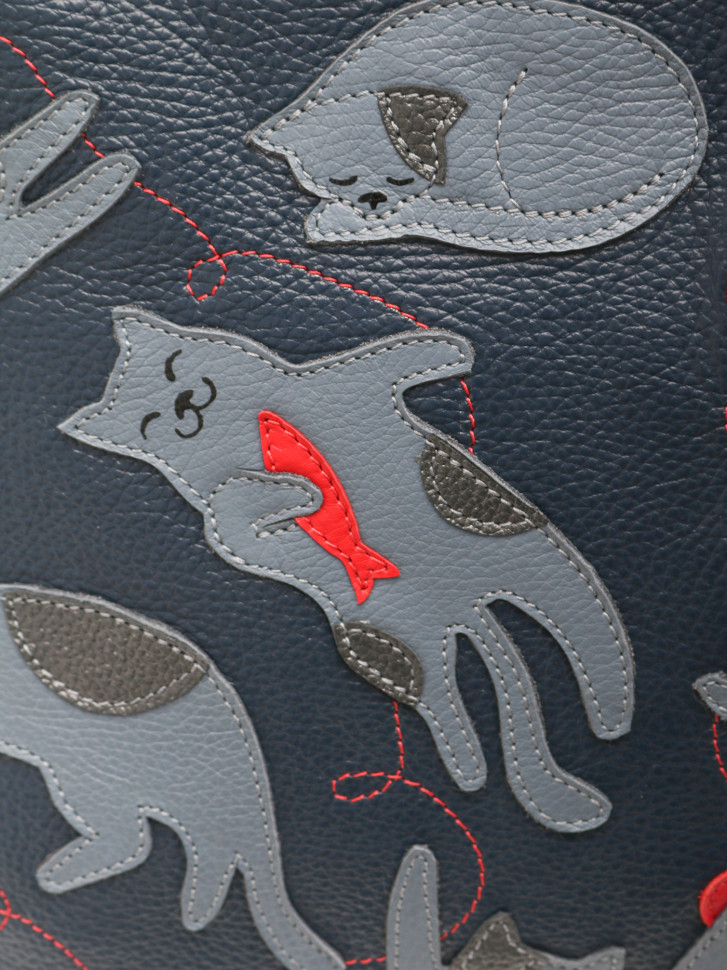 Сумка женская Protege, ДС-517-284 Кот №52 синий флотер