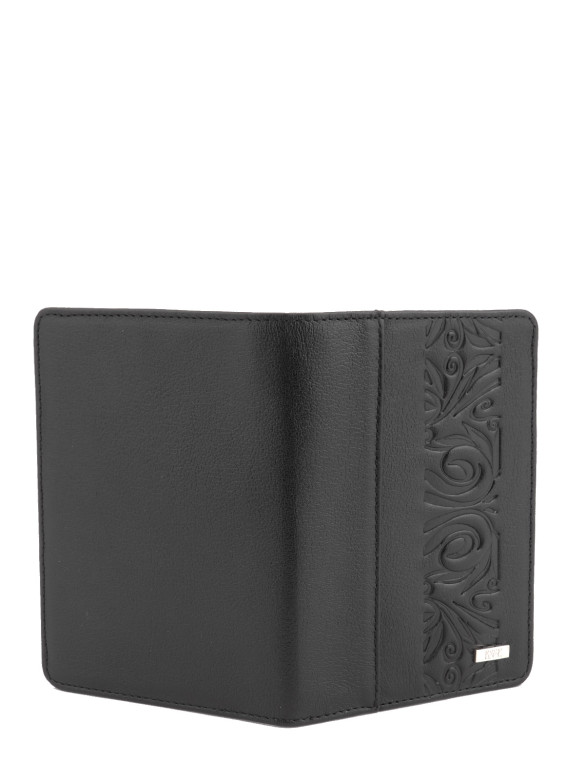 Обложка паспорт PAGE DARK Esse, кожа черный тиснение, 70943