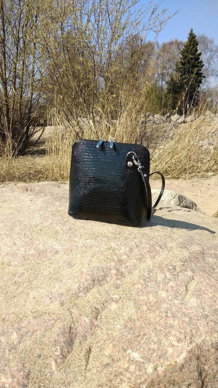 Сумка женская Natalia Kalinovskaya С 83р.911 «Бенте» чёрная рептилия