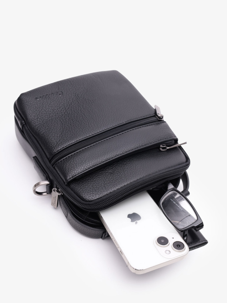 Сумка мужская Cantlor Ж03-G1312S-5 черная Сумка мужская Cantlor Ж03-G1312S-5 черная