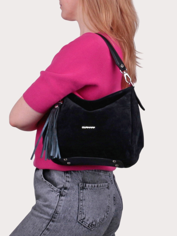 Сумка Curanni 2544 чёрная замша