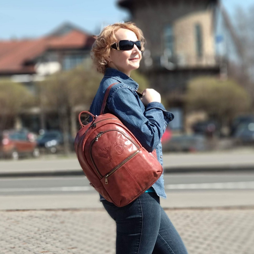 Рюкзак женский Natalia Kalinovskaya, Р43-602 «Като» рыжий/коричневый