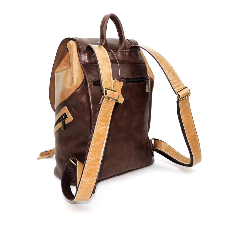 Рюкзак женский Natalia Kalinovskaya, "Ксантия" бежевый/коричневый Рюкзак женский Natalia Kalinovskaya, "Ксантия" бежевый/коричневый