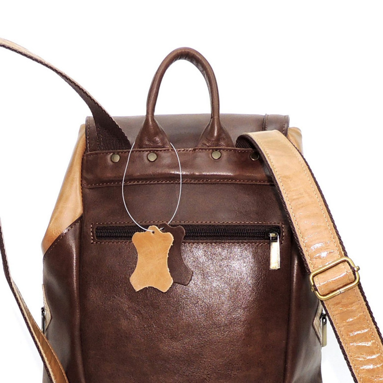 Рюкзак женский Natalia Kalinovskaya, "Ксантия" бежевый/коричневый Рюкзак женский Natalia Kalinovskaya, "Ксантия" бежевый/коричневый