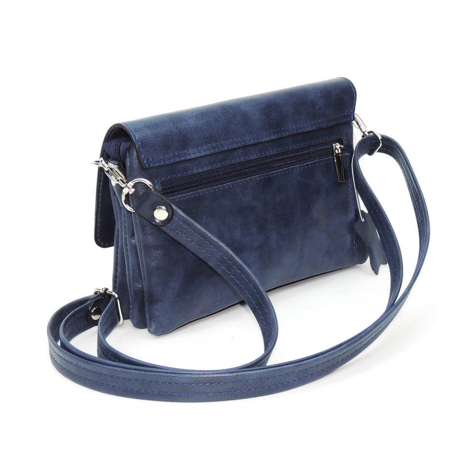 Синяя женская кожаная сумка Natalia Kalinovskaya «Роксан» Растение