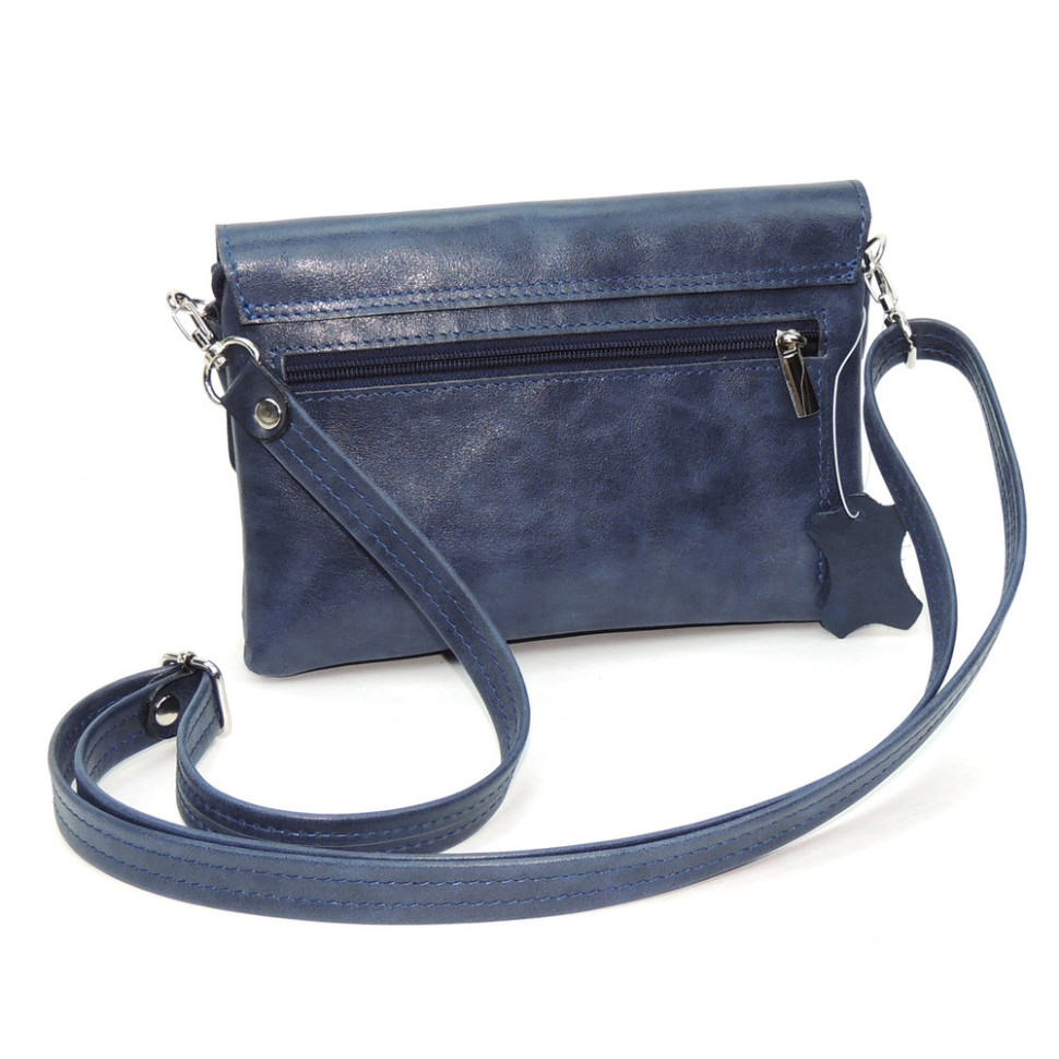 Синяя женская кожаная сумка Natalia Kalinovskaya «Роксан» Растение
