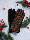 Перчатки женские Victory Леопард коричневые
