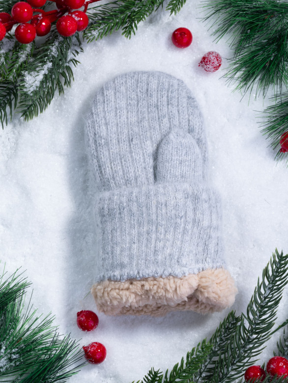 Варежки женские Корона 6559 св.серые Варежки женские Корона 6559 св.серые