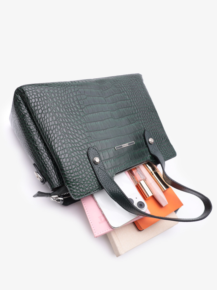 Сумка женская Karya 2390 зелёный крокодил