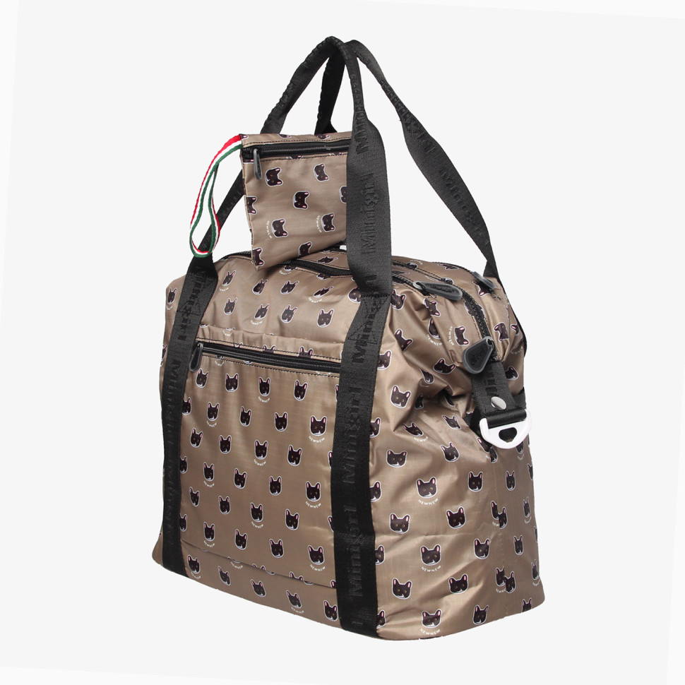 Сумка женская текстильная Minigirl 3015 коты коричневая