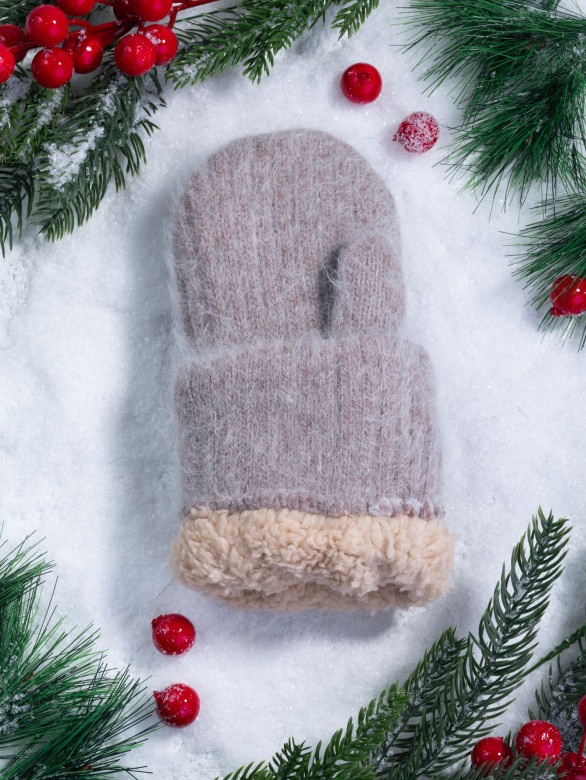 Варежки женские Корона 6559 бежевые