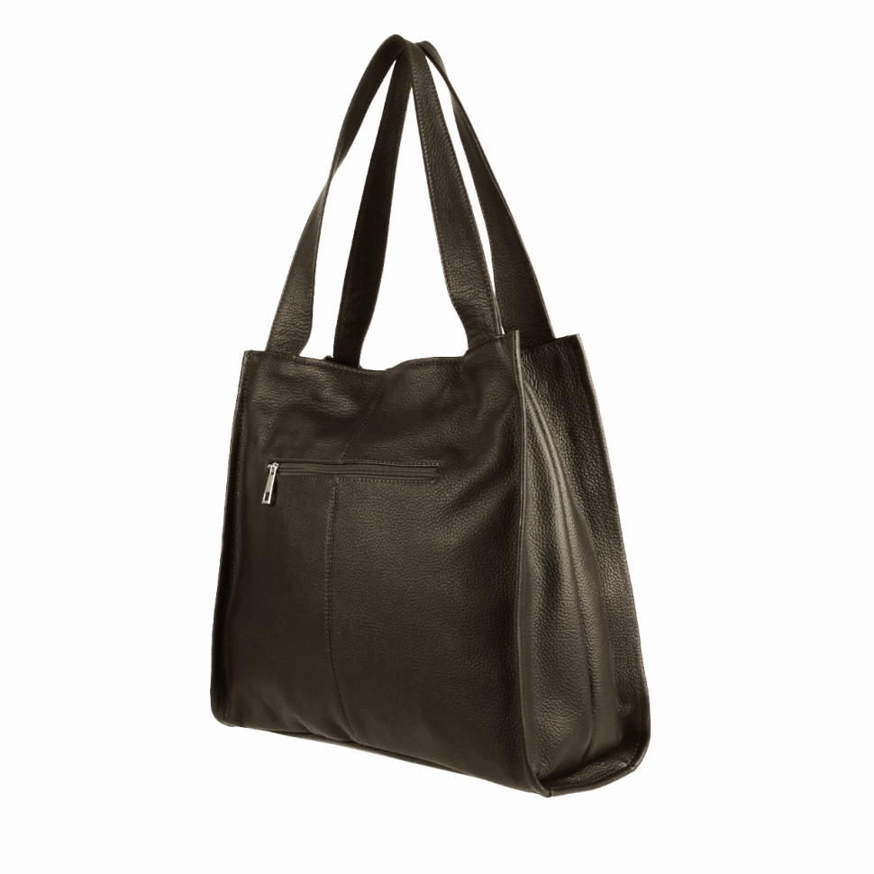 Сумка-шопер из кожи Maxsimo Tarnavsky 2004 коричневая