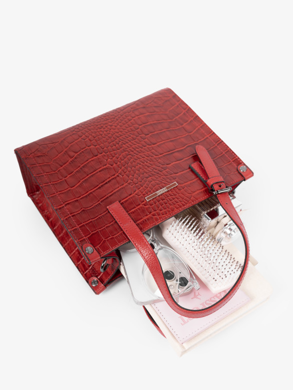 Сумка женская Karya 2402 красный крокодил