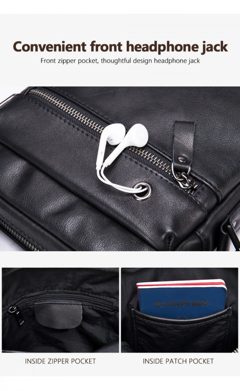 Мужская сумка через плечо 8717 чёрная