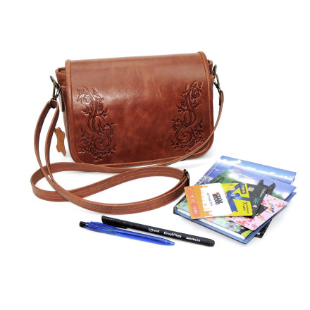 Женская сумка Natalia Kalinovskaya, «Спринг» с тиснением рыжая Женская сумка Natalia Kalinovskaya, «Спринг» с тиснением рыжая