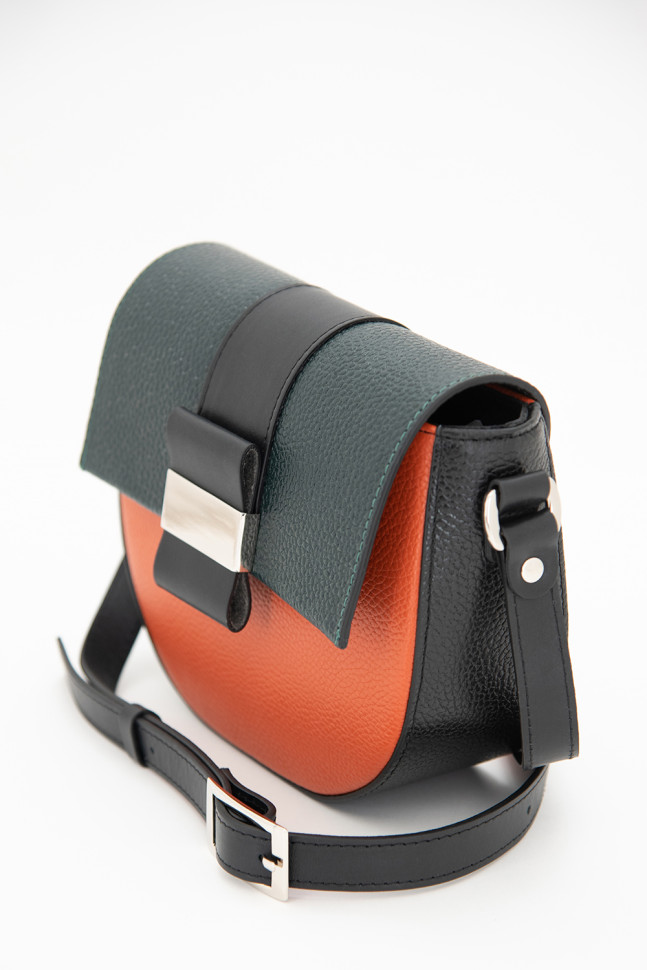 Сумка Protege Ц-471 черный/изумрудный/оранжевый