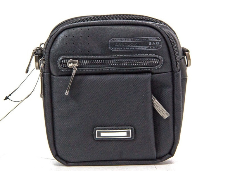 Мужская сумка-планшет из экокожи Cantlor GW104 чёрная Мужская сумка-планшет из экокожи Cantlor GW104 чёрная