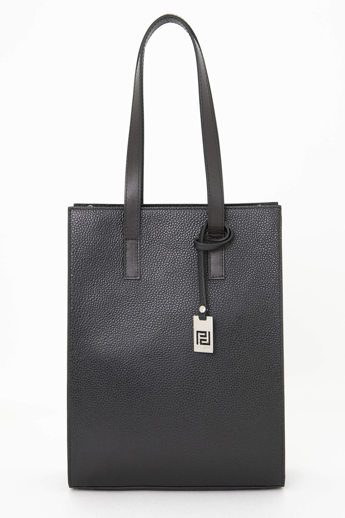 Сумка Protege  Ц-594 чёрный флотер+коричневая гладкая