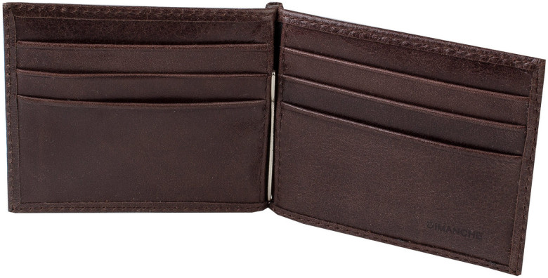 Зажим для денег Dimanche Camel 639/M коричневый, с отделением для мелочи Зажим для денег Dimanche Camel 639/M коричневый, с отделением для мелочи