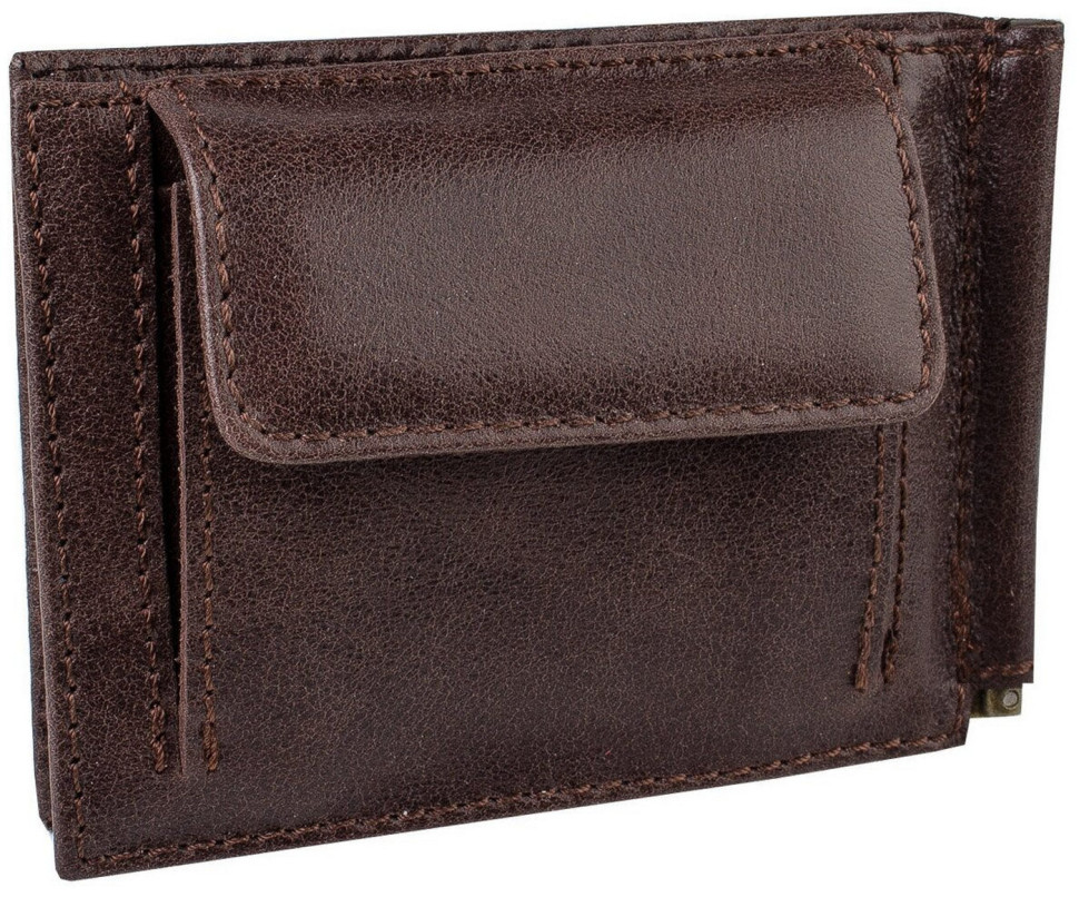Зажим для денег Dimanche Camel 639/M коричневый, с отделением для мелочи