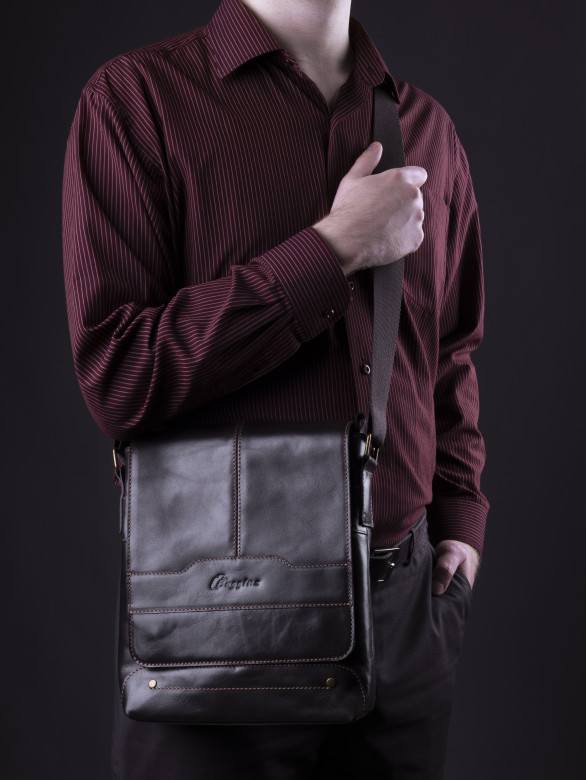 Сумка мужская Baggins 0107 коричневая пулап Сумка мужская Baggins 0107 коричневая пулап