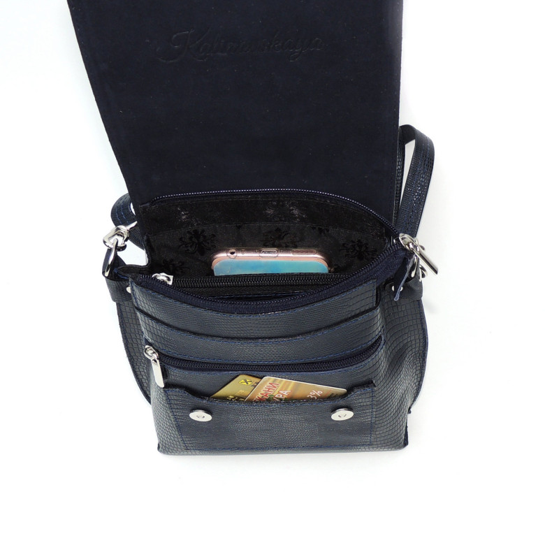 Женская кожаная сумка Natalia Kalinovskaya С86р-961 синяя рептилия Женская кожаная сумка Natalia Kalinovskaya С86р-961 синяя рептилия