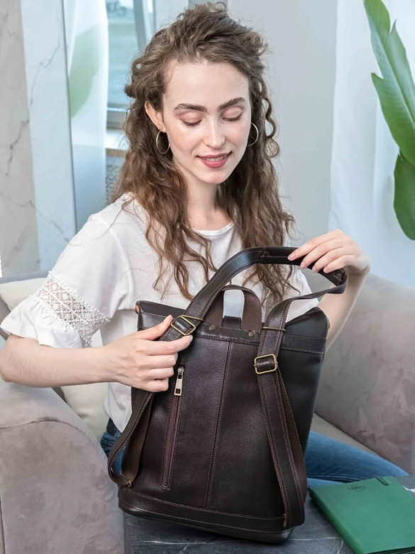 Сумка-рюкзак Natalia Kalinovskaya "Иста" рыжая/коричневая флотер Сумка-рюкзак Natalia Kalinovskaya "Иста" рыжая/коричневая флотер