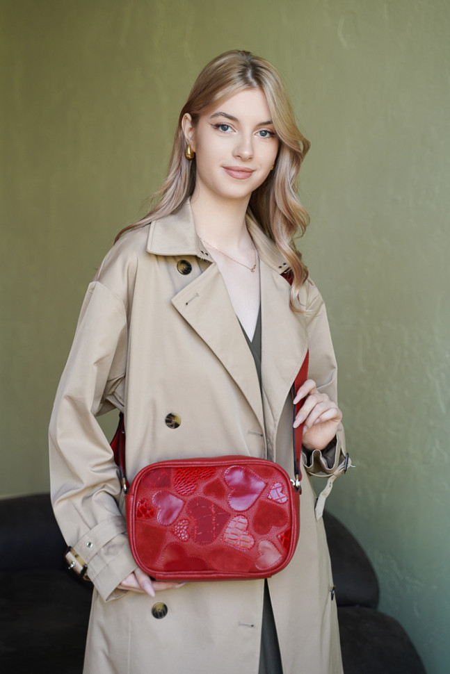 Сумка Protege ДС-481-301 "Сердечки" красный