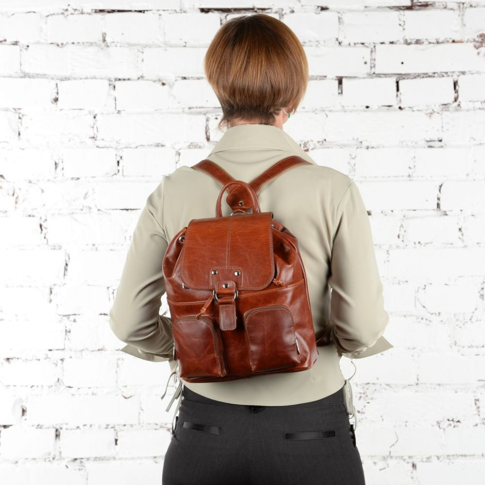 Кожаный рюкзак RHino 16-04 коричневый винтаж