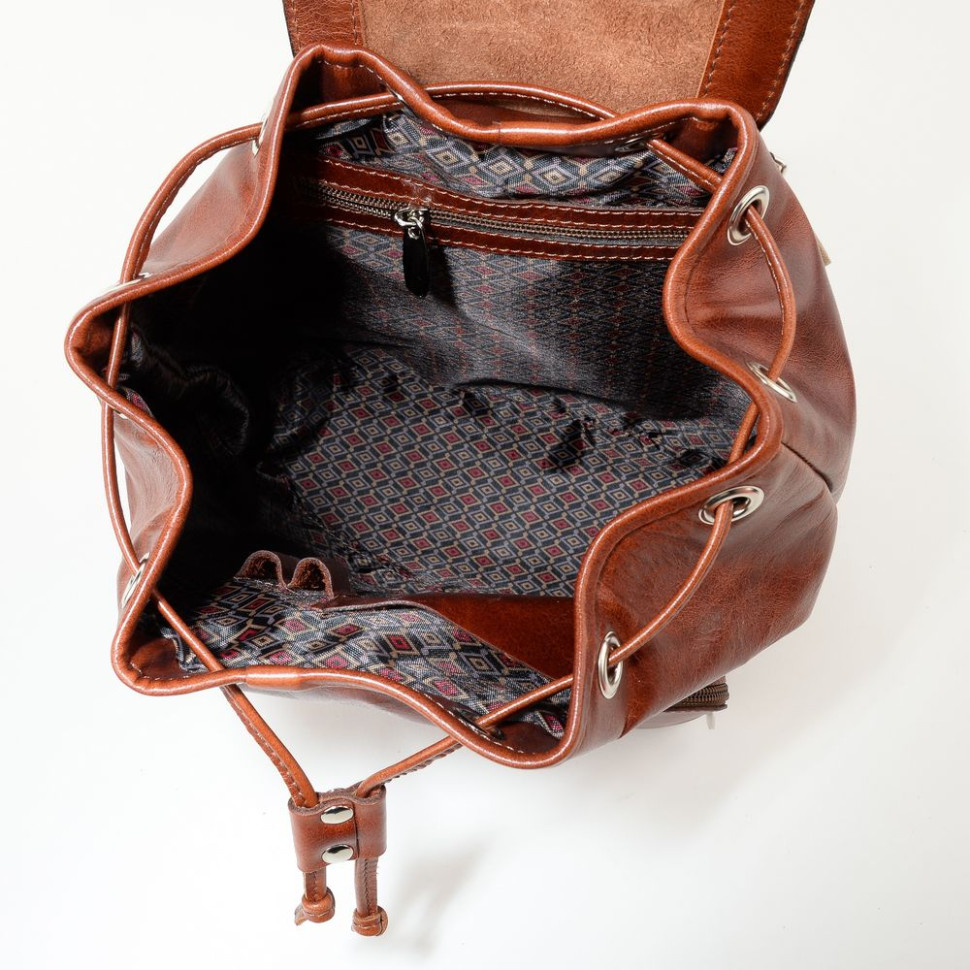 Кожаный рюкзак RHino 16-04 коричневый винтаж