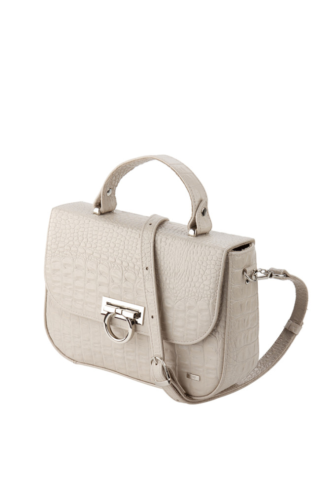 Сумка Esse 78734 МЕГАН АЙВОРИ кожа кайман кремовая